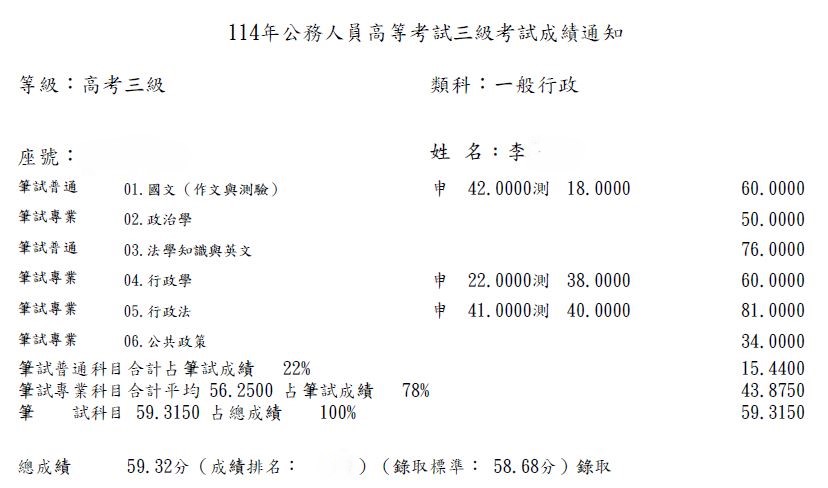 114高考一般行政_李OO