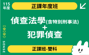 115商品名稱圖-正課年度班多科_偵查法學含特別刑事法+犯罪偵查