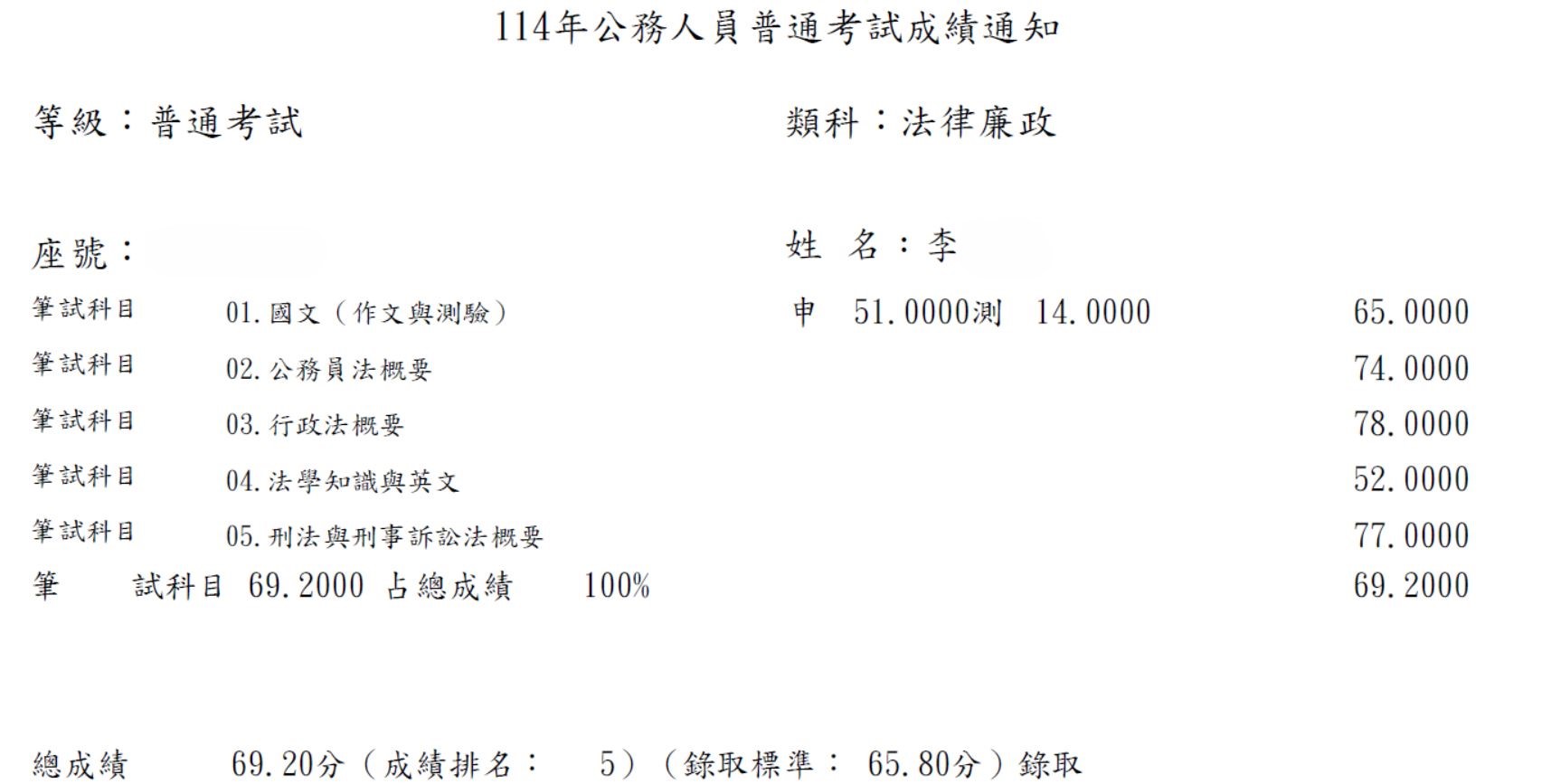 114普考法律廉政-李OO